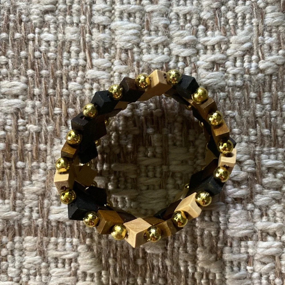 Wood cuff stretch bracelet, one size fits all!